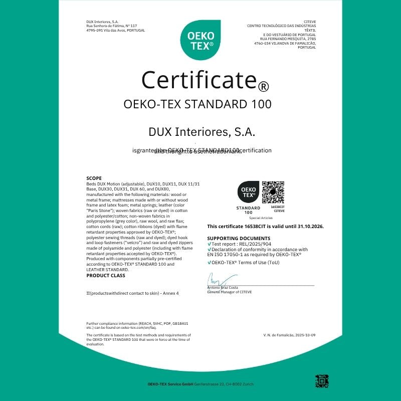 Bed 80 DUX · New Sustainable Comfort Collection